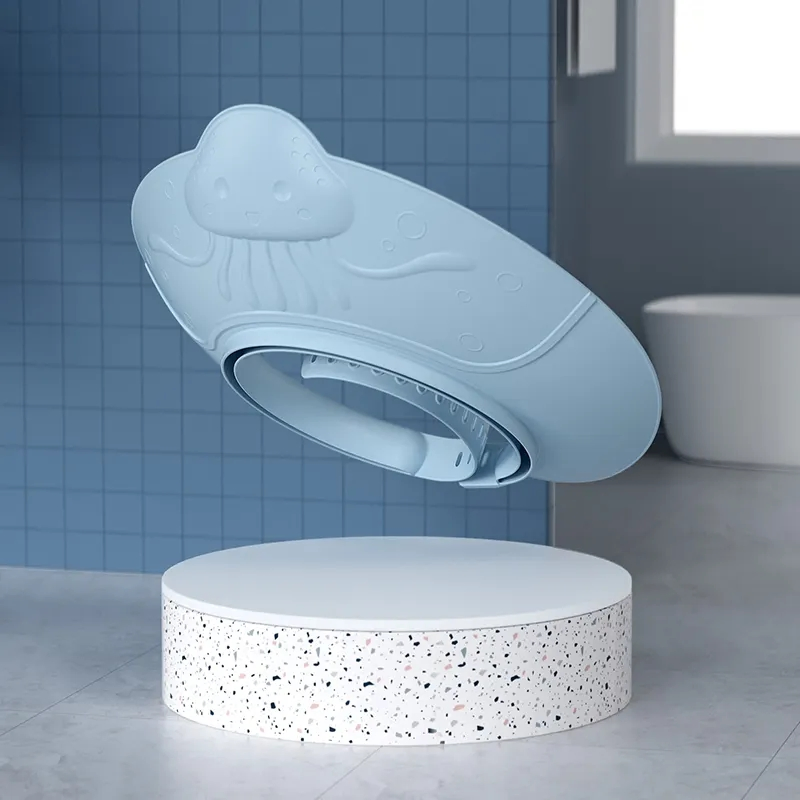 Free Sample Rubber Material Soft Baby Shampoo Shower Protection Hat Baby Shower Cap