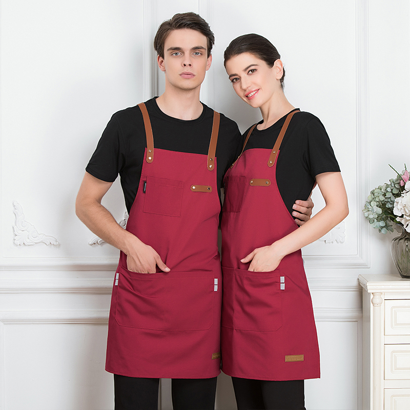 Stylish Minimalist Bib Apron for Waiters with Pocket