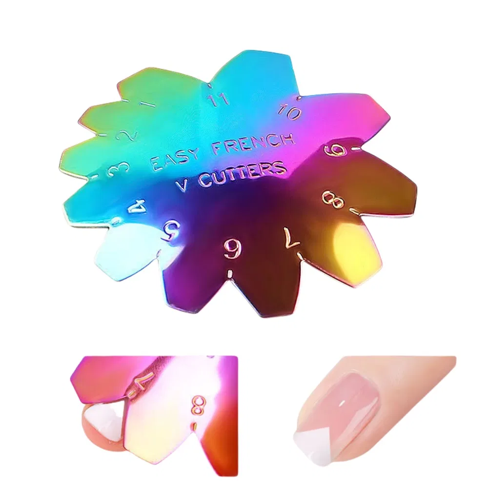 Cross Border French Silver Magic Nail Sculpting Stainless Steel Plate