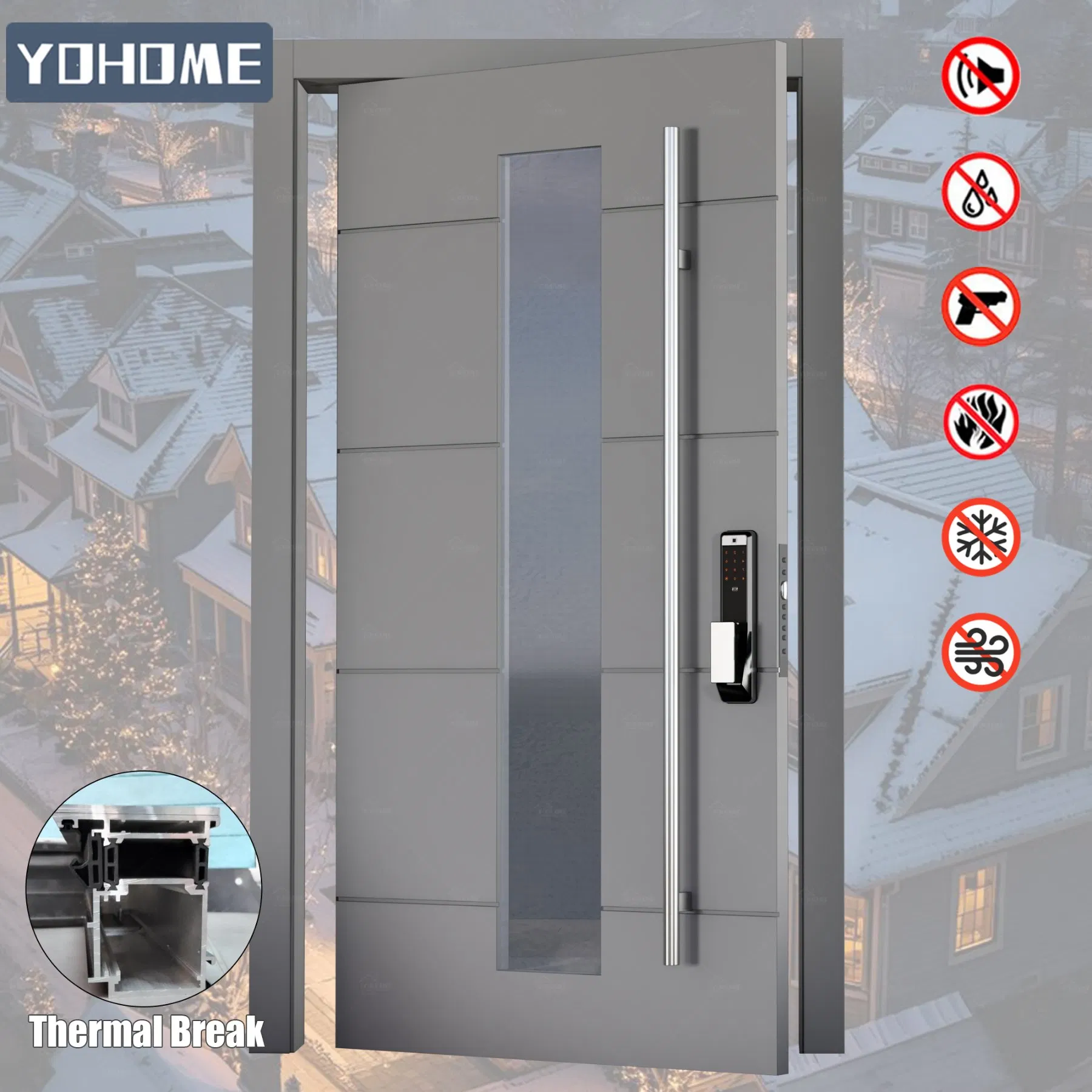 Металлические поворотные двери Yohome для дома