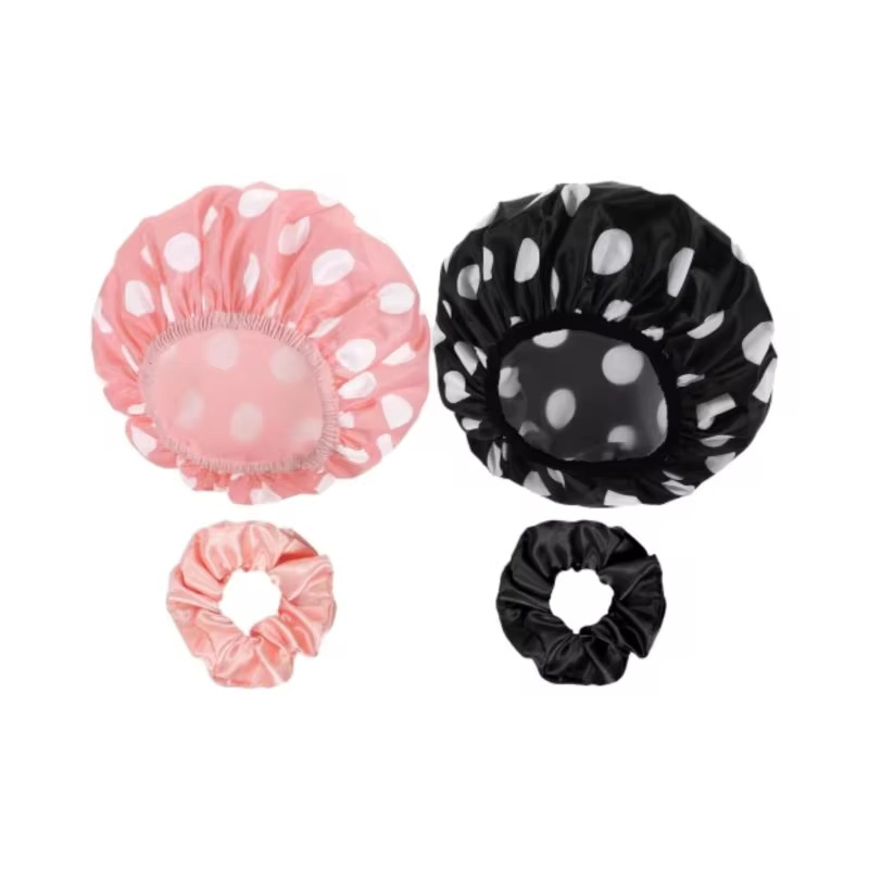 Promotional High Quality Waterproof Double Layers Large Durable Shower Caps