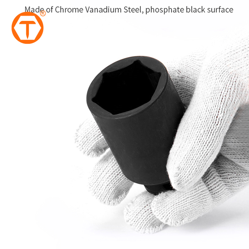 43 PCS 1/2" Black 6 Point Standard and Deep Metric Extension Bar Universal Joint Impact Socket Set