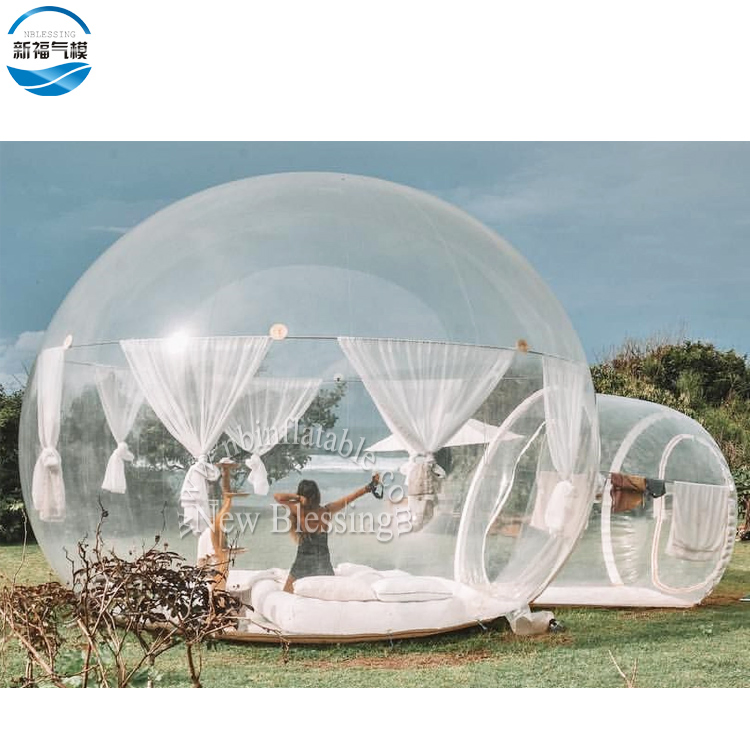 Dia4m Outdoor Clear Dome Bubble Lodge Tent Inflatable Camping Bubble Tent with Tunnels for Sale