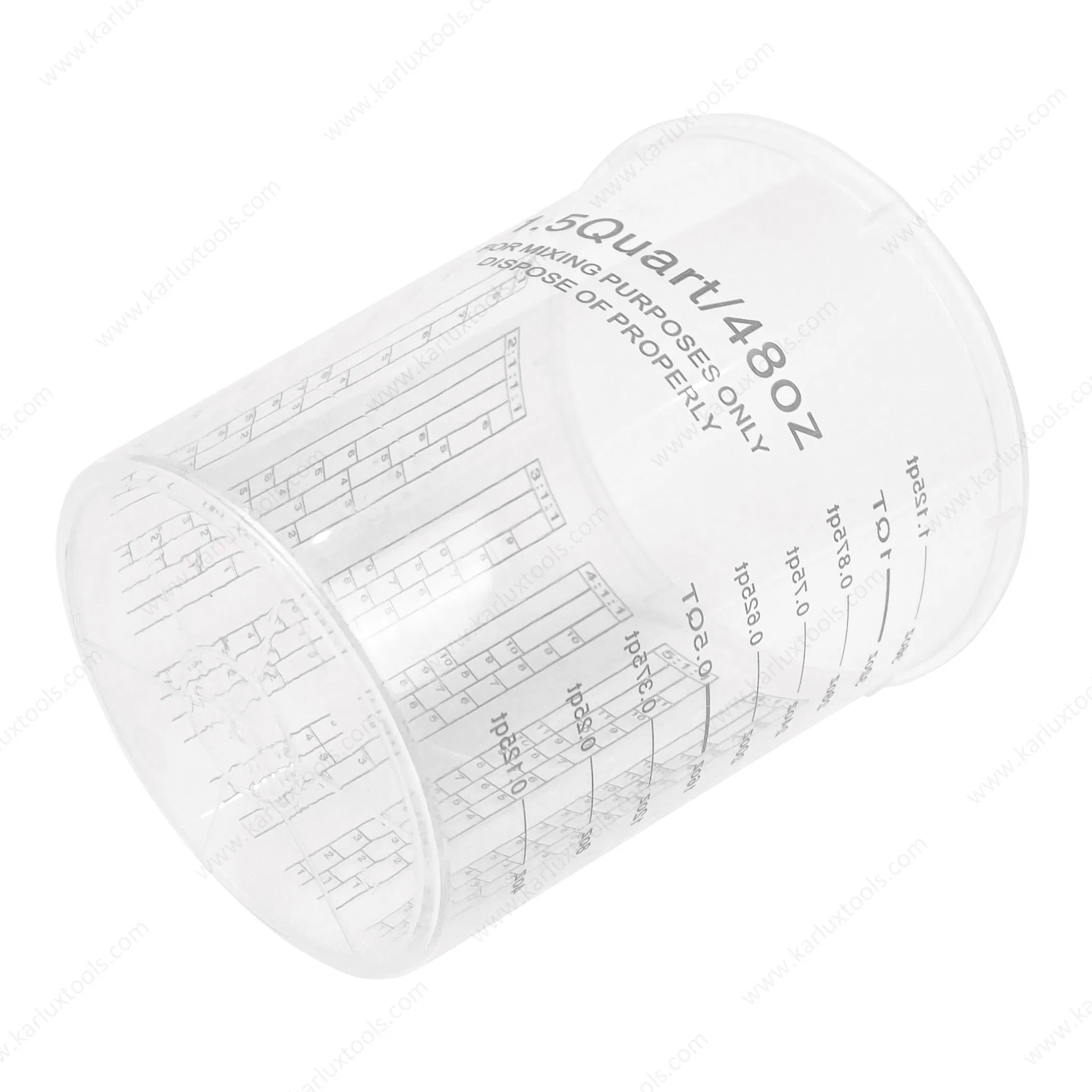 48 Oz 1.5 Quart Auto Paint Measuring Cups 48 Ounce PP Plastic Disposable Resin Epoxy Mixing Cups Graduated Paint Mixing Cups