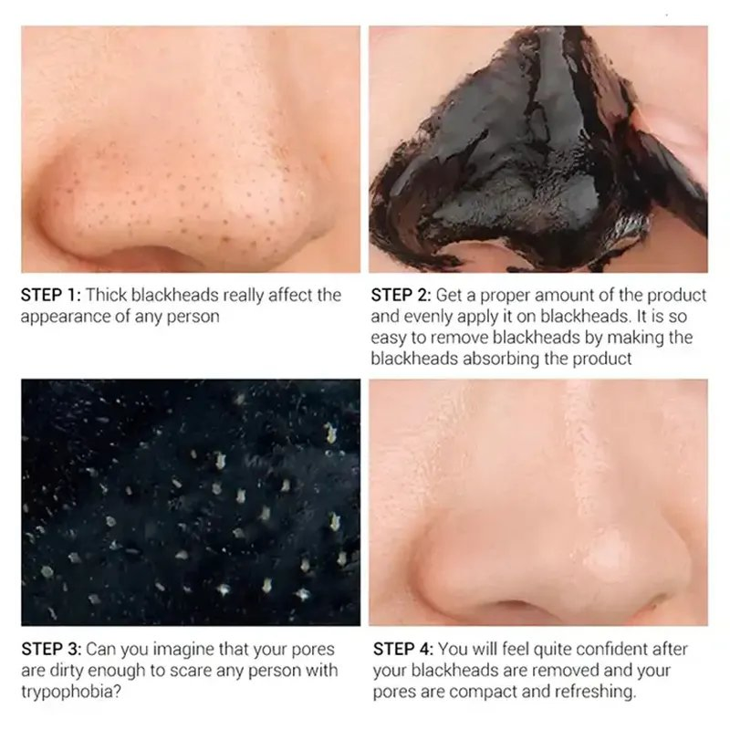 Natural Bamboo Charcoal Nose Mask Mud Remove Blackhead Donkey Milk Mask Clay