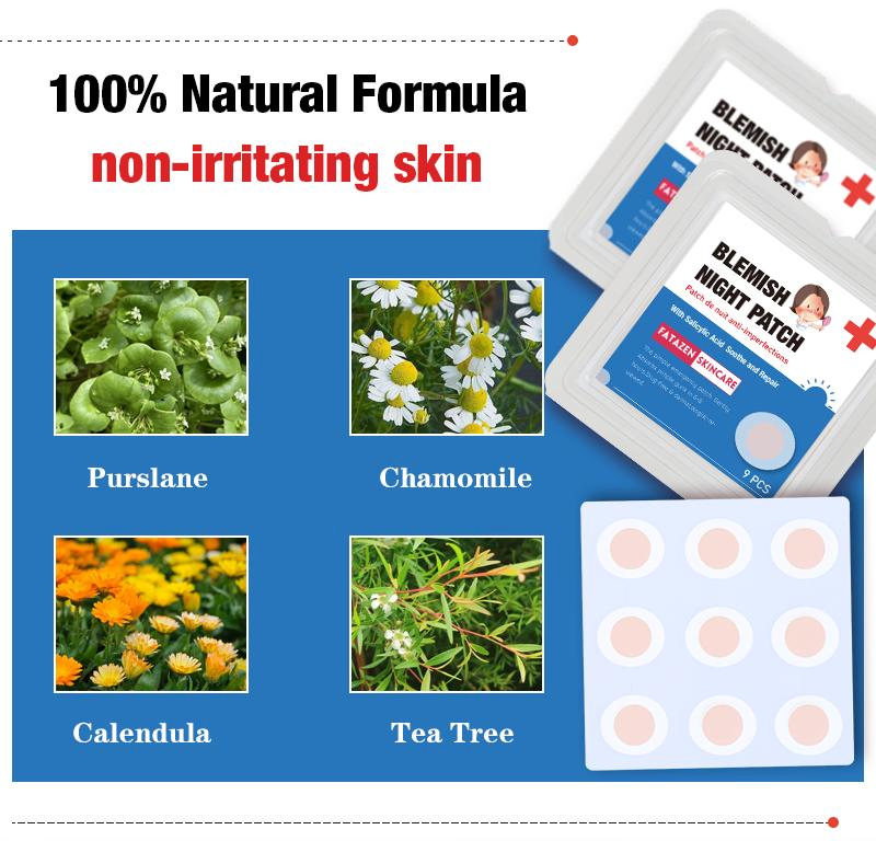 Natural Mild Non-Irritating Blemish Night Salicylic Acid Soothing Repair Acne Patch