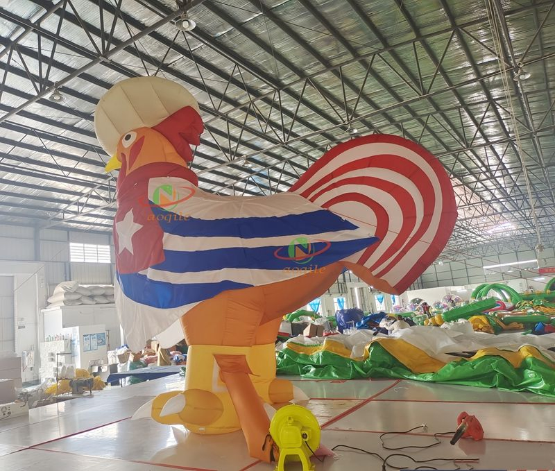 Rooster Mascot Inflatable Chicken Inflatable Cock Cartoon Model with Logo for Advertising Decoration