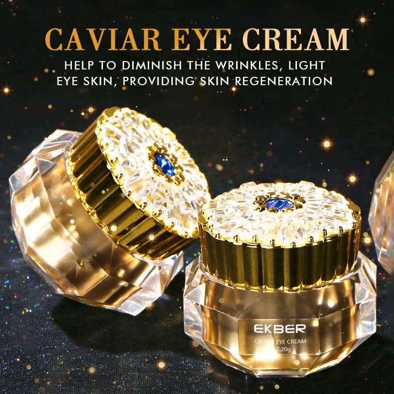 Natural Caviar Eye Cream for Dark Circles Reduces Fine Lines Dark Circles Puffiness Anti Aging Wholesale