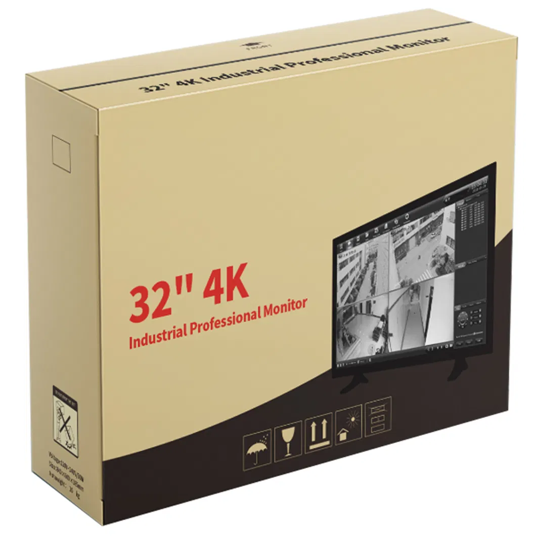 32 Inch LCD Module Screen Industrial CCTV Tester 4K Monitor BNC AV HDMI Mini LED Display for Security Cameras System