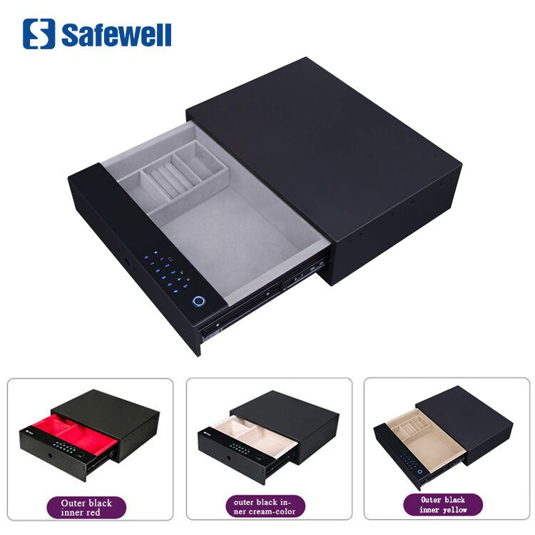 Safewell Touch Panel Fingerprint Lock Hidden Drawer Hotel Safe Box for Wardrobe