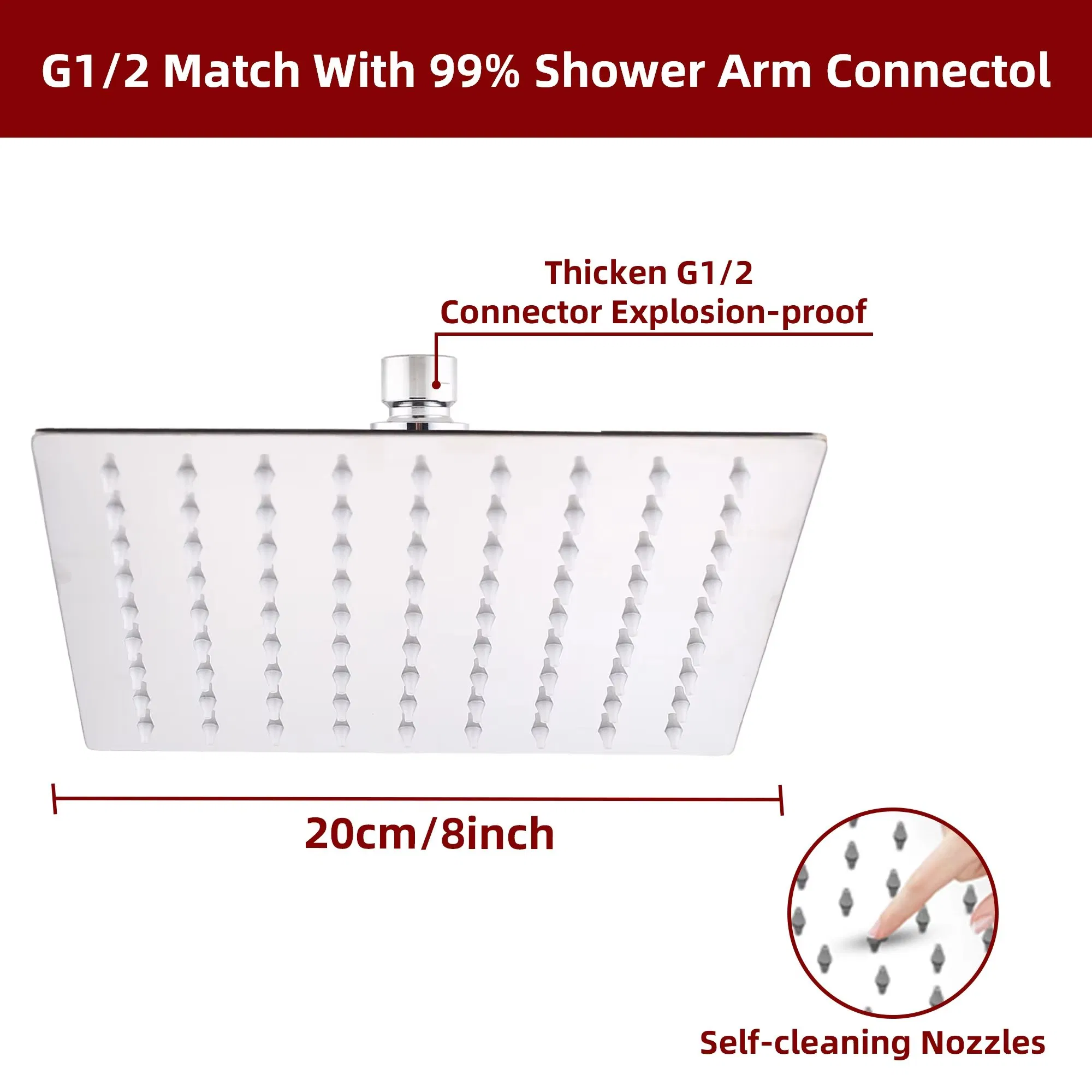 Premium Stainless Steel Waterfall Shower Head for Luxurious Bathing Experience