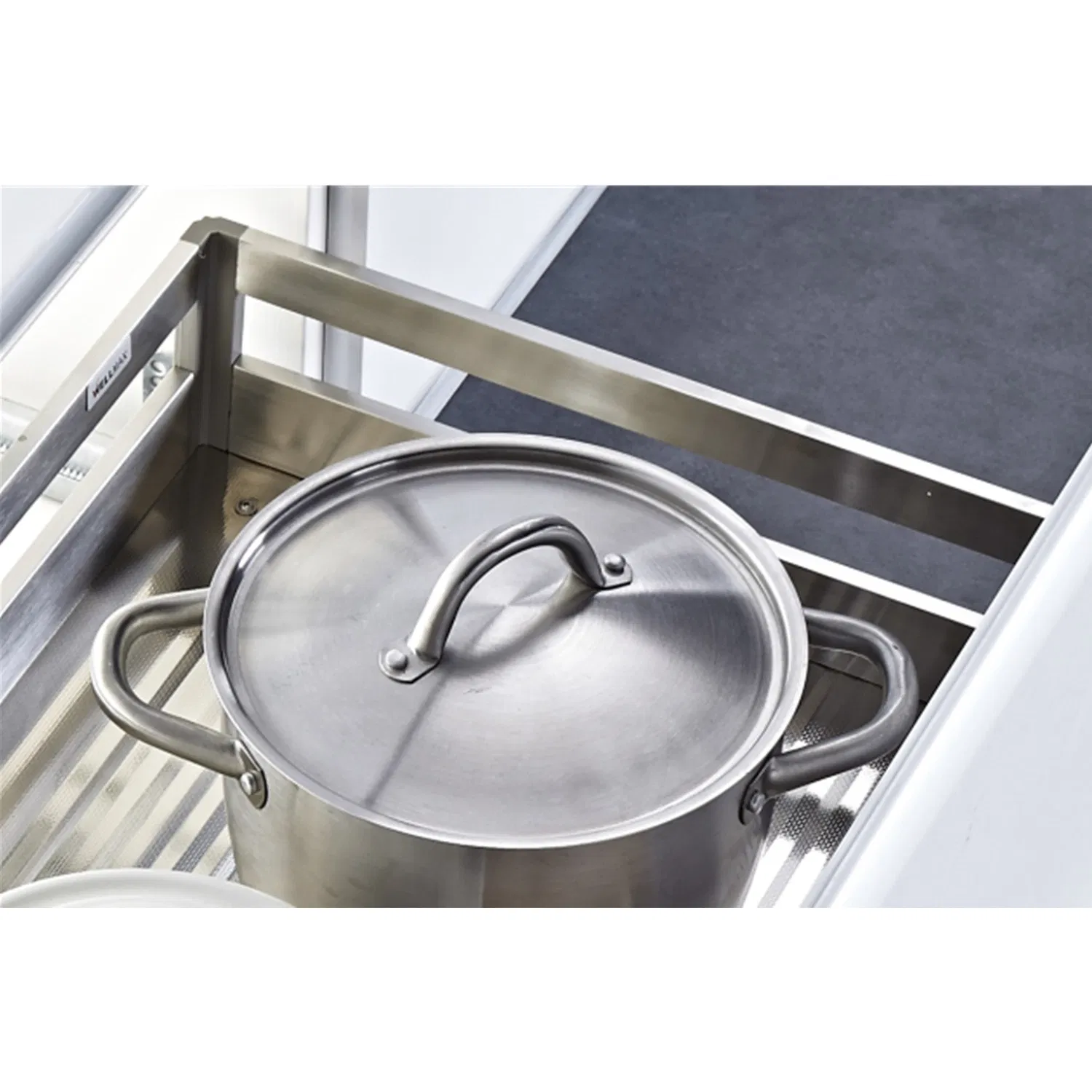 Kitchen Storage and Base Cabinet Good Quality Stainless Steel Soft Closing 3 Side Stove Drawer Basket (H1KGS008G)