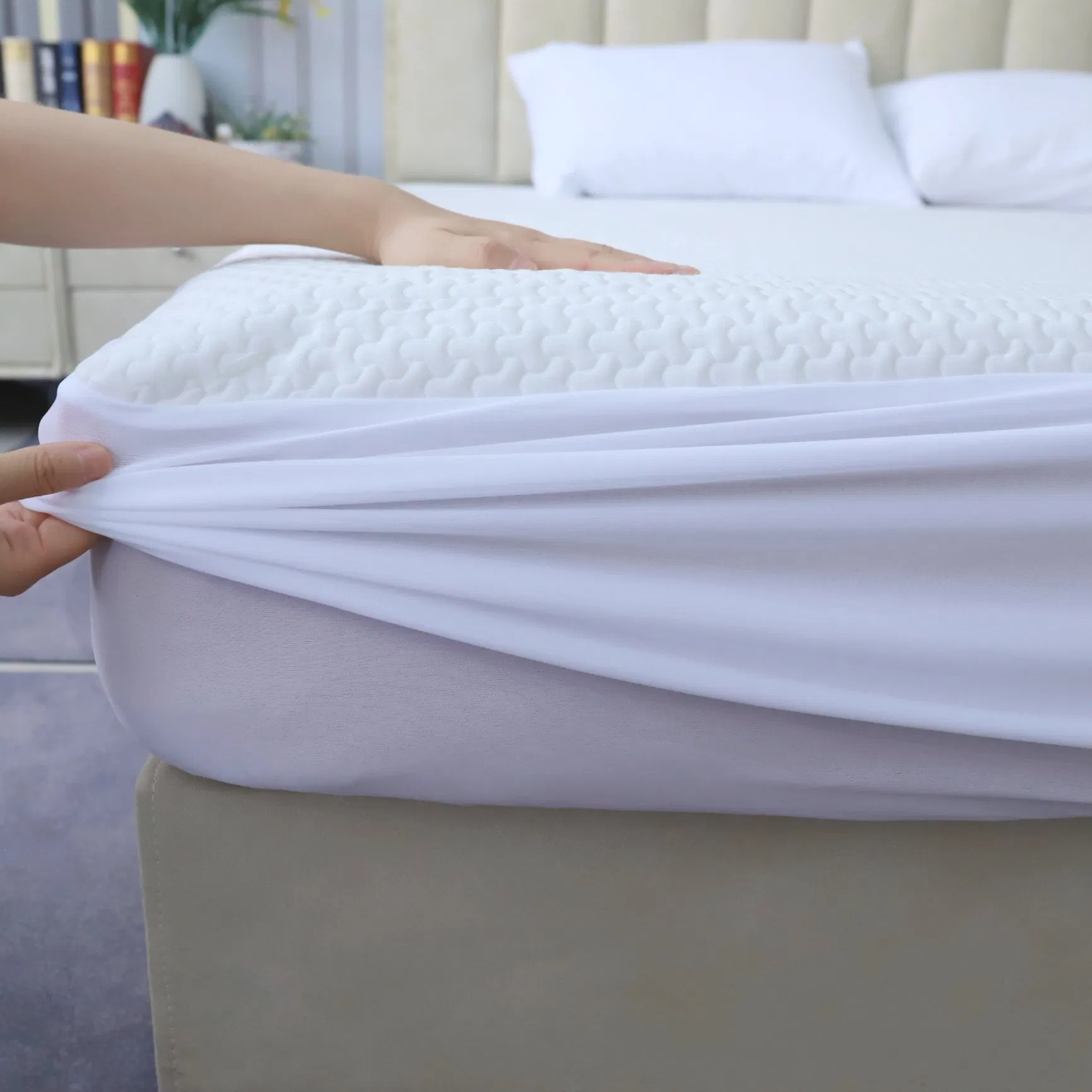 Deep Pocket Queen Size Waterproof Cooling 3D Air Mattress Cover Q-Max Summer