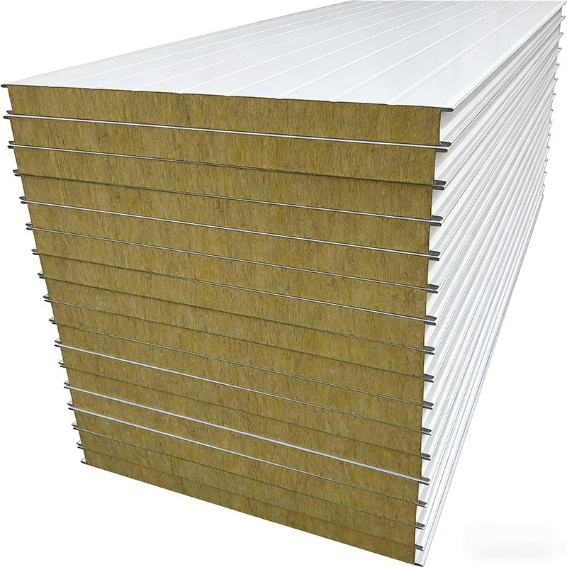 Glass Wool Core Sandwich Panel for Heat and Sound Insulation in Building Construction