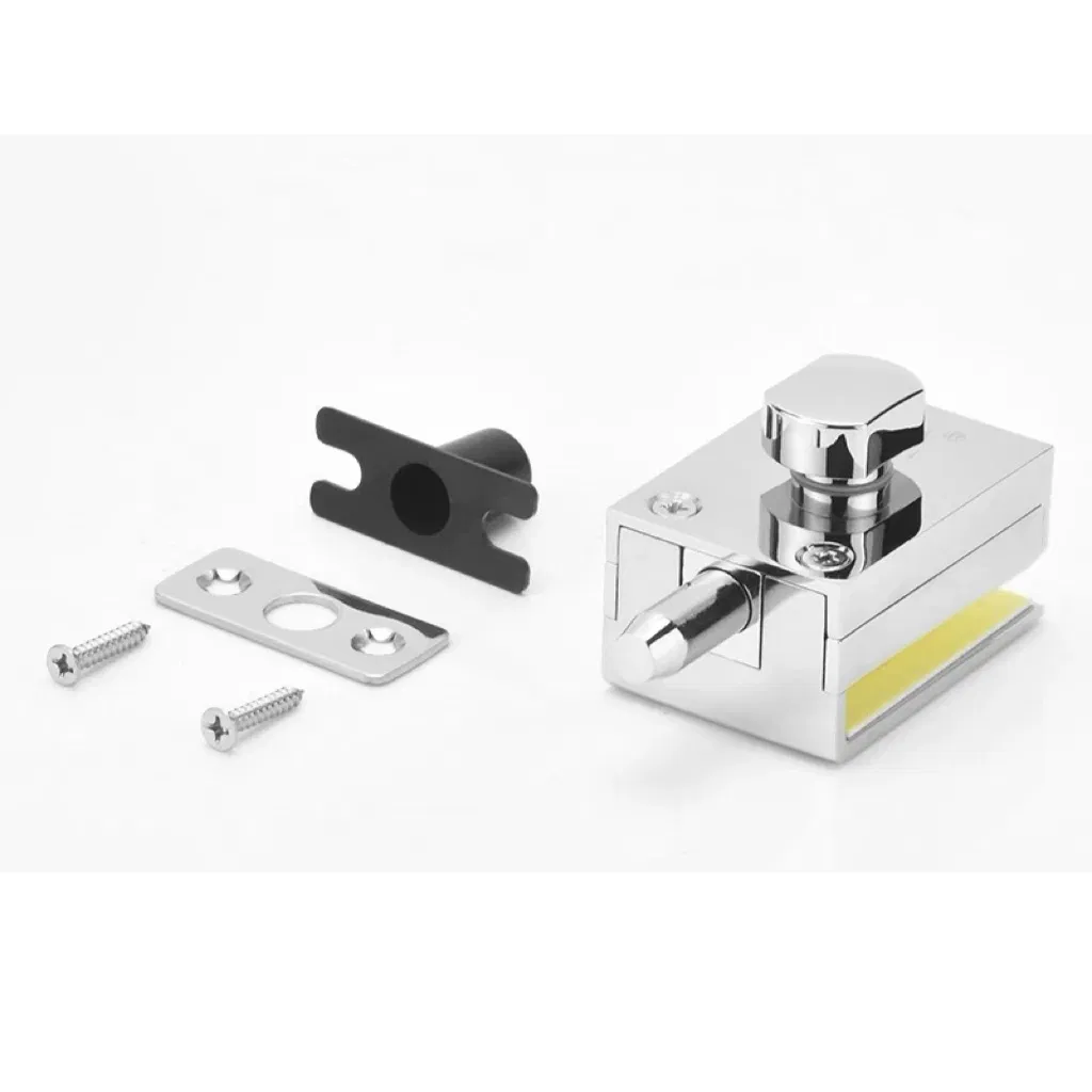 Hot Sale Zinc Alloy Glass Door Lock No Drilling and Easy to Install