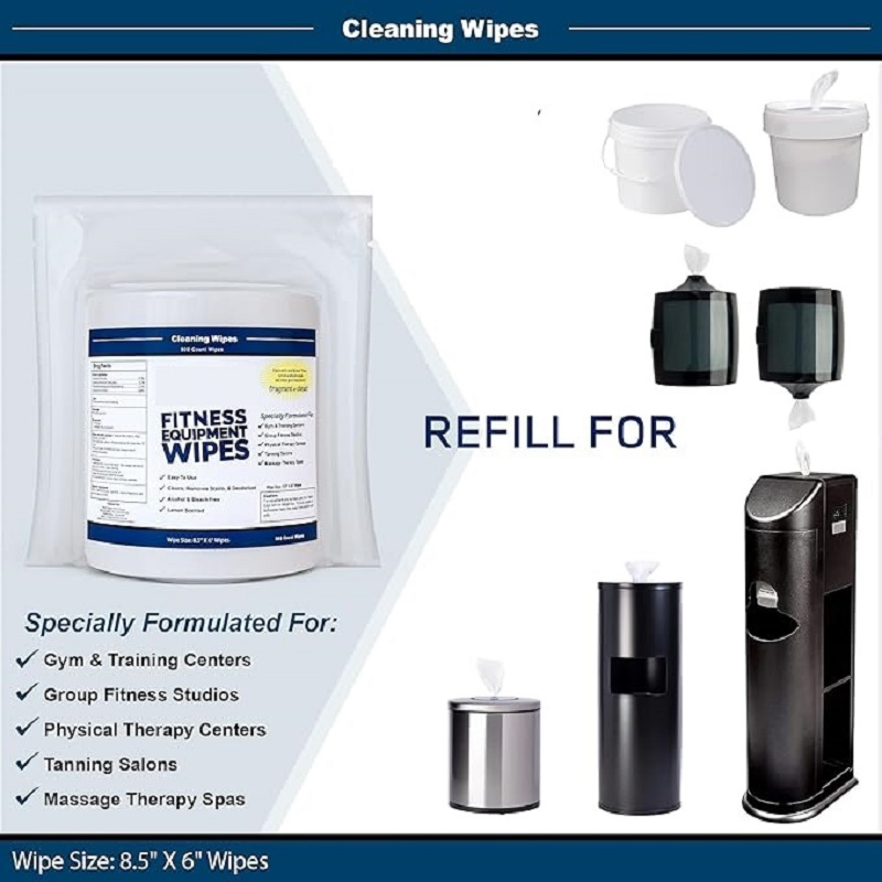 800/1000 Count Natural Fitness Wipes Antibacterial Wipe Down Gym Equipment Bulk Gym Wipes Roll