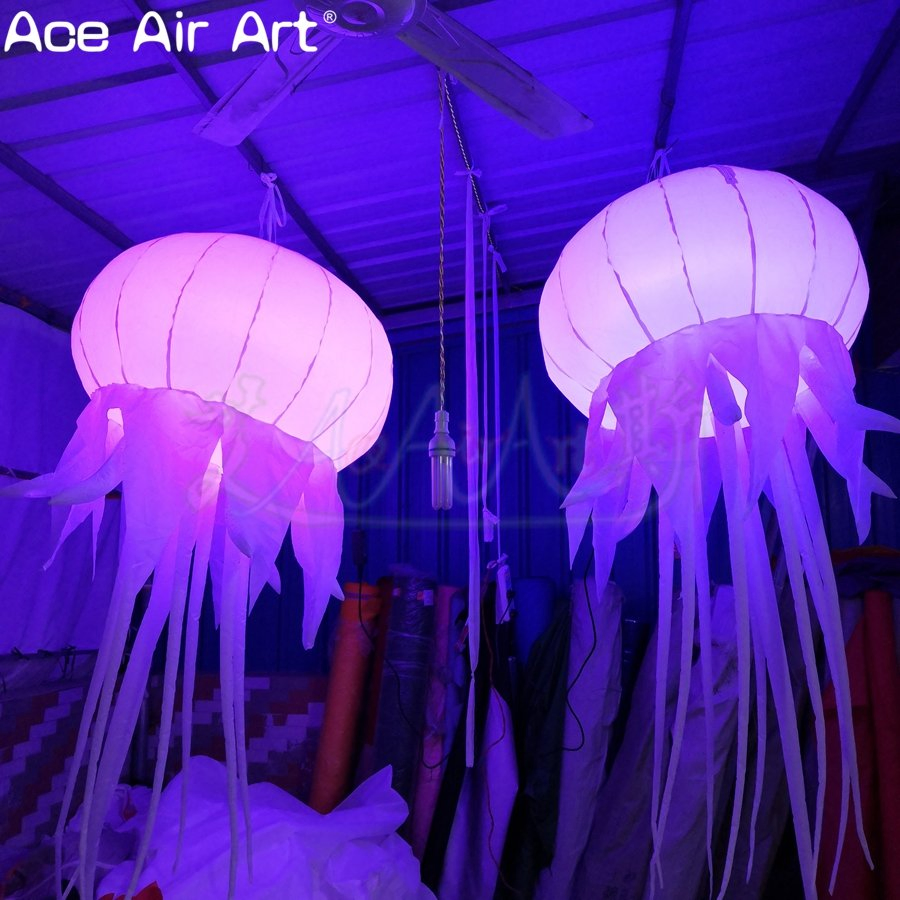 LED Lighting Hanging Decoration Inflatable Jellyfish Decoration for Ocean Party