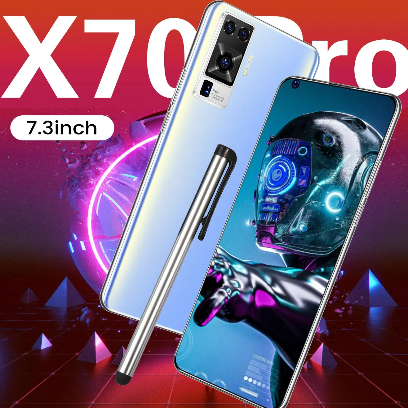 Hot Sell New Arrival Wholesale Cheap Smart Cell Mobile Phone for Model 7.3inch X70PRO 2GB+32GB Android Smartphone, OEM/ODM Ready in Stock