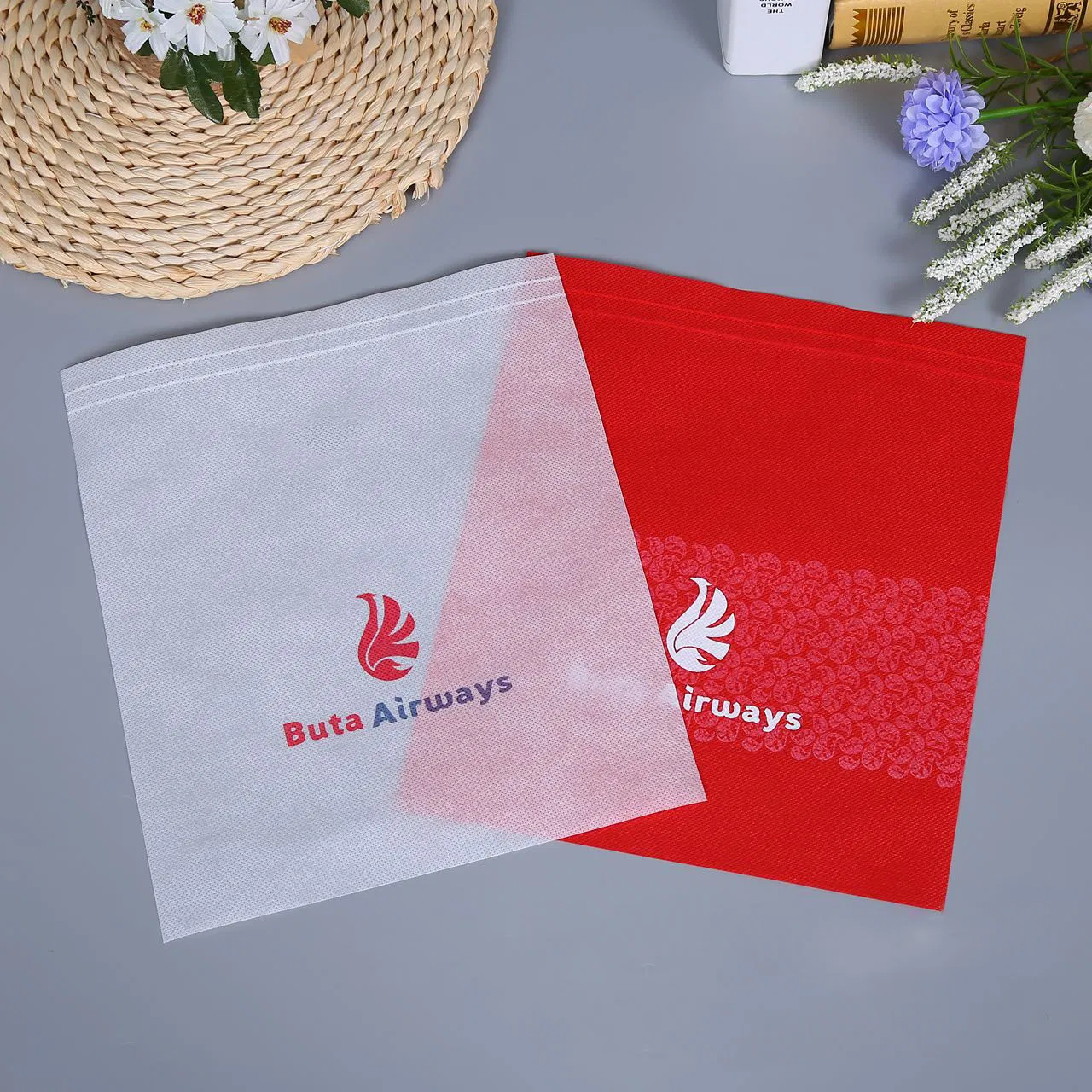 Non Woven Aircraft Airline Seat Disposable Airline Train Headrest Cover