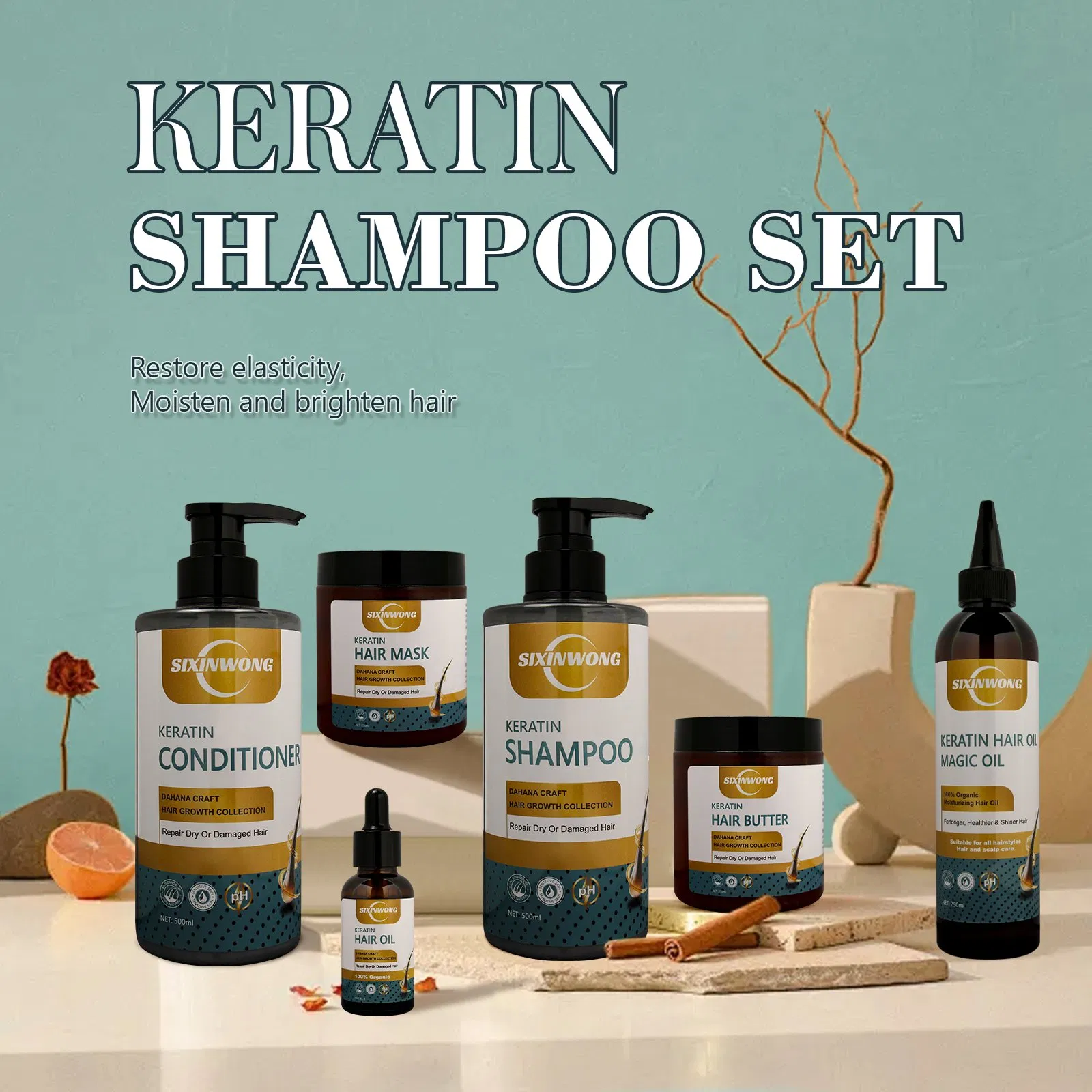 Beauty Cosmetics Set Damaged Dry Hair Nourishing Moisturizing Formula Keratin Shampoo Set