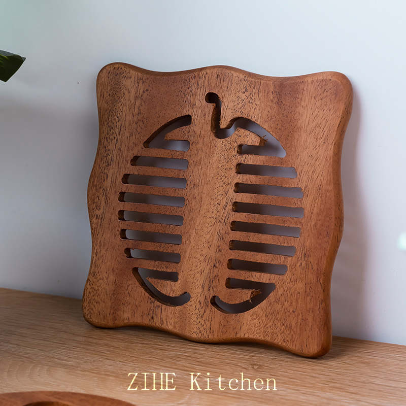 Wooden Dining Mat Creative and Simple Circular Kitchen Supplies Appliances Storage