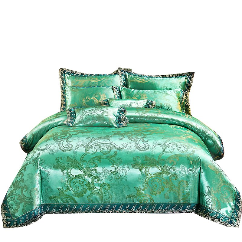 Home Textile Jacquard Comforter Twin-Size Satin Set 4 PCS Bedding Sets
