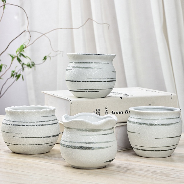Горшок керамический нордический для цветов суккулентов