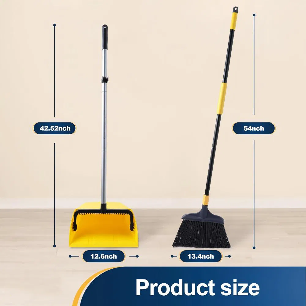 Eco-Friendly Long Handle Broom and Dustpan Set for Effortless Cleaning