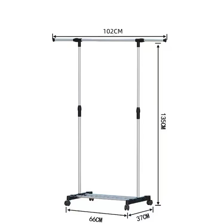 Smart Modern Single-Pole Telescopic Coat Rack Multi-Scene Drying Rack Accessory for Home for Outdoor Balcony Bedroom Clothes