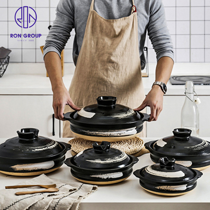 Hot Sale Japanese Style Restaurant Food Grade Clay Cooking Pot Ceramic Casserole Terracotta Pot