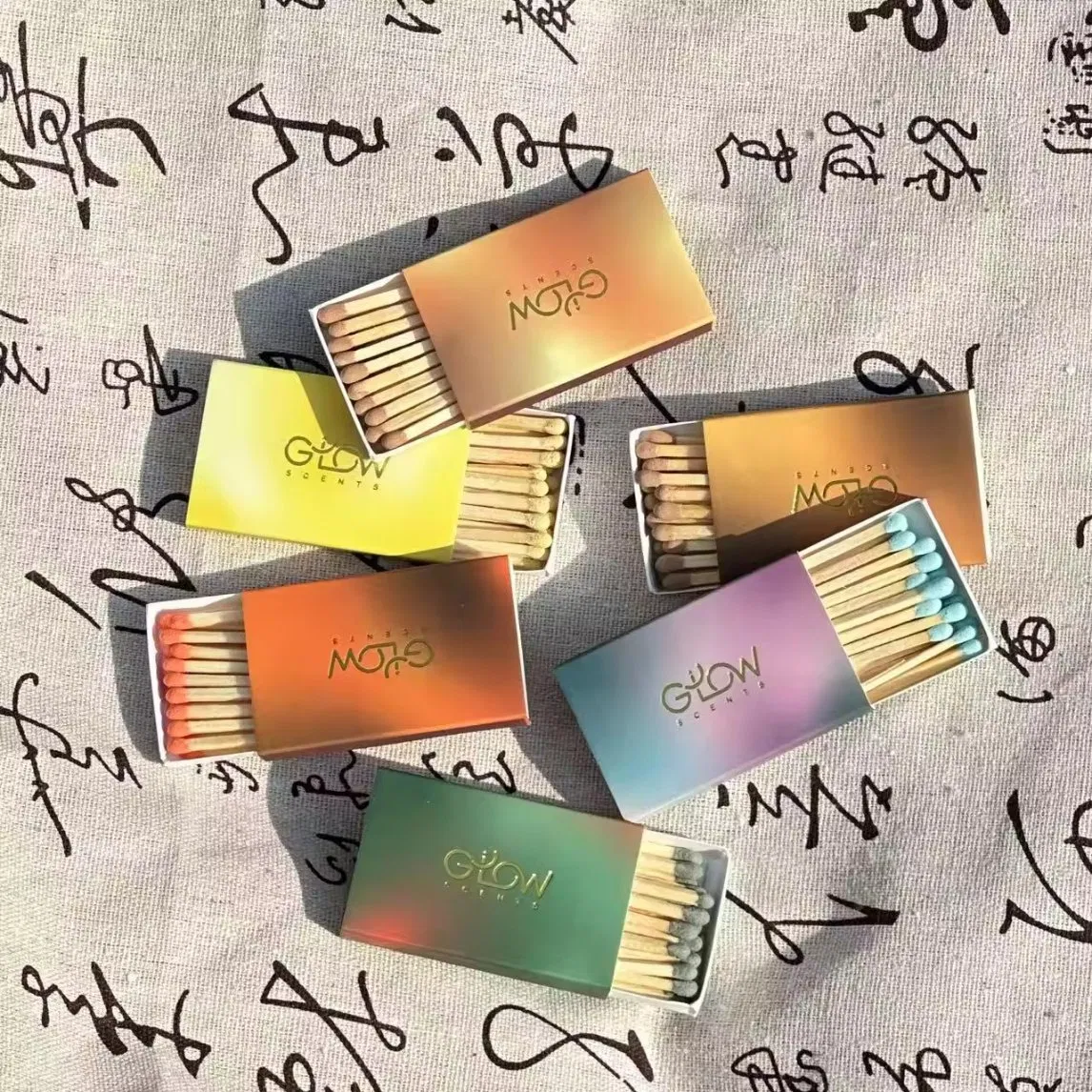 Custom Logo Art Cardboard Paper Matchbox Good Quality Match Box with Wooden Stick Colored Safety Matches Box