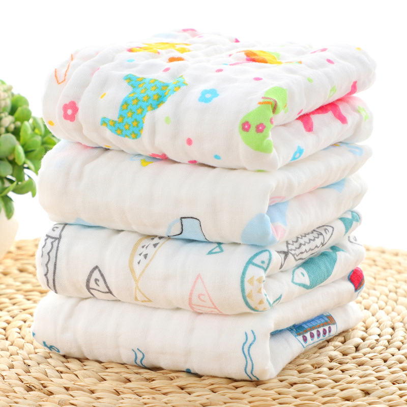 Personalized Printing Cotton Facecloth Baby Handkerchief Soft Absorbent Gauze Towel