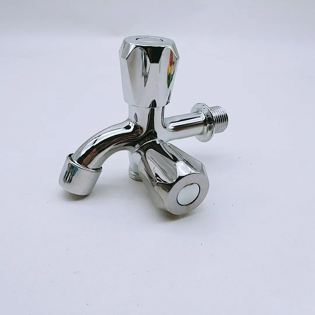 Bathroom Double Handle Water Balcony Faucet Front and Rear Multi-Functional Five Star Wheel Double Faucet