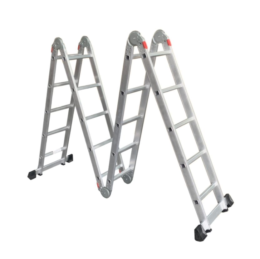 Lightweight Home Telescopic Folding Steps Aluminum Square Tube Ladder with En131