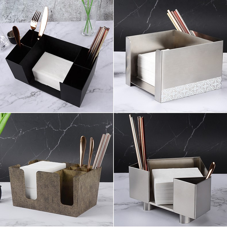 Rectangle Stainless Steel Straws Napkin Holder Tissue Box Metal Bar Caddy for Gautier Caravedo Grappa Marolo