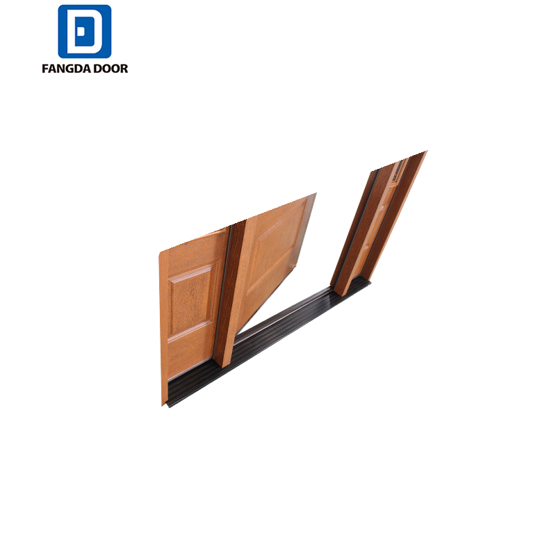 Fangda Craftsman Mahogany Stained Fiberglass Prehung Entry Door with Decorative Glass