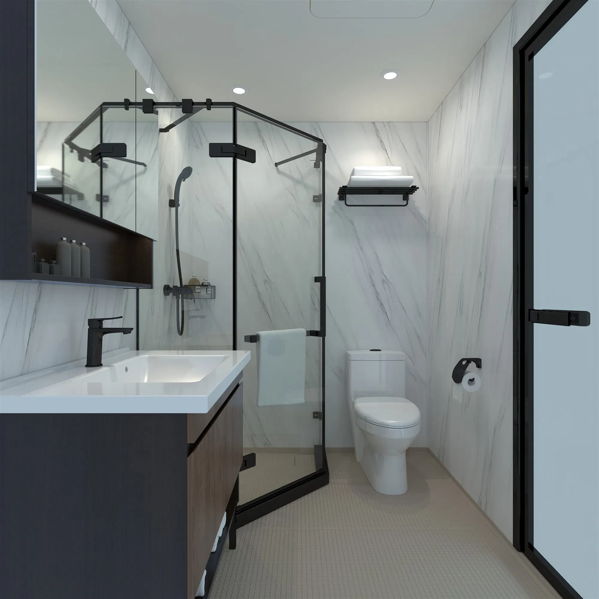 Accessories Prefabricated Furniture Efficient Drainage Wholesale Direct SMC Bathroom