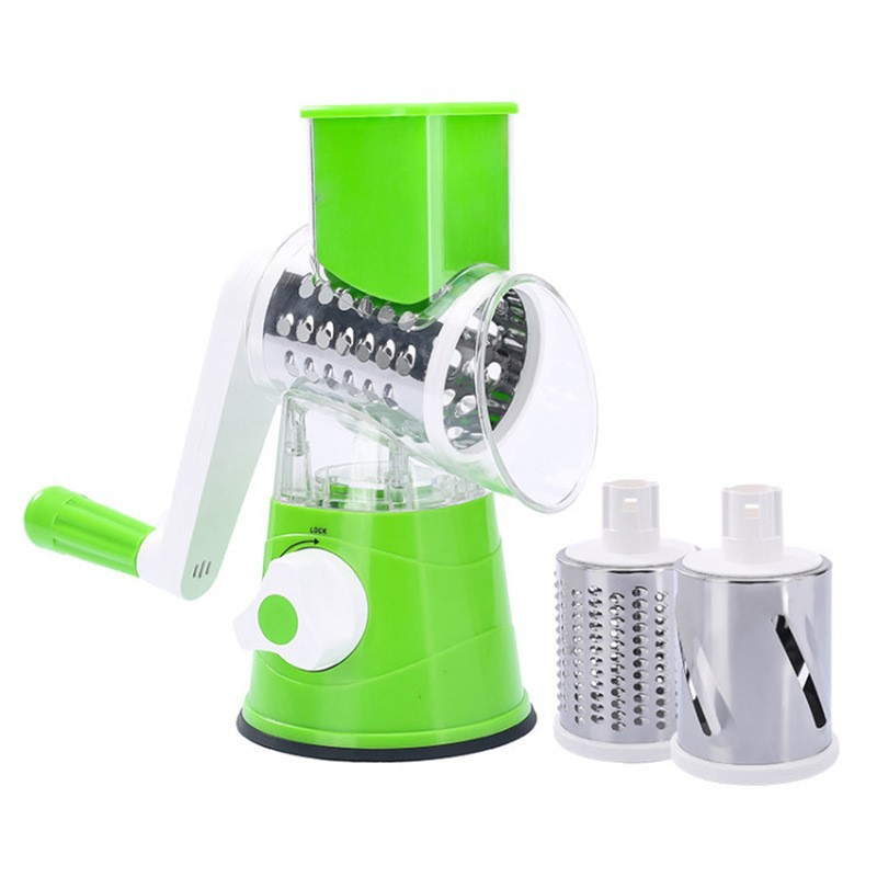 3 in 1 Manual Food Vegetable Grater Cheese Grater Vegetable Slicer Kitchen Rotary Tabletop Drum Grater for Kitchen Gadgets