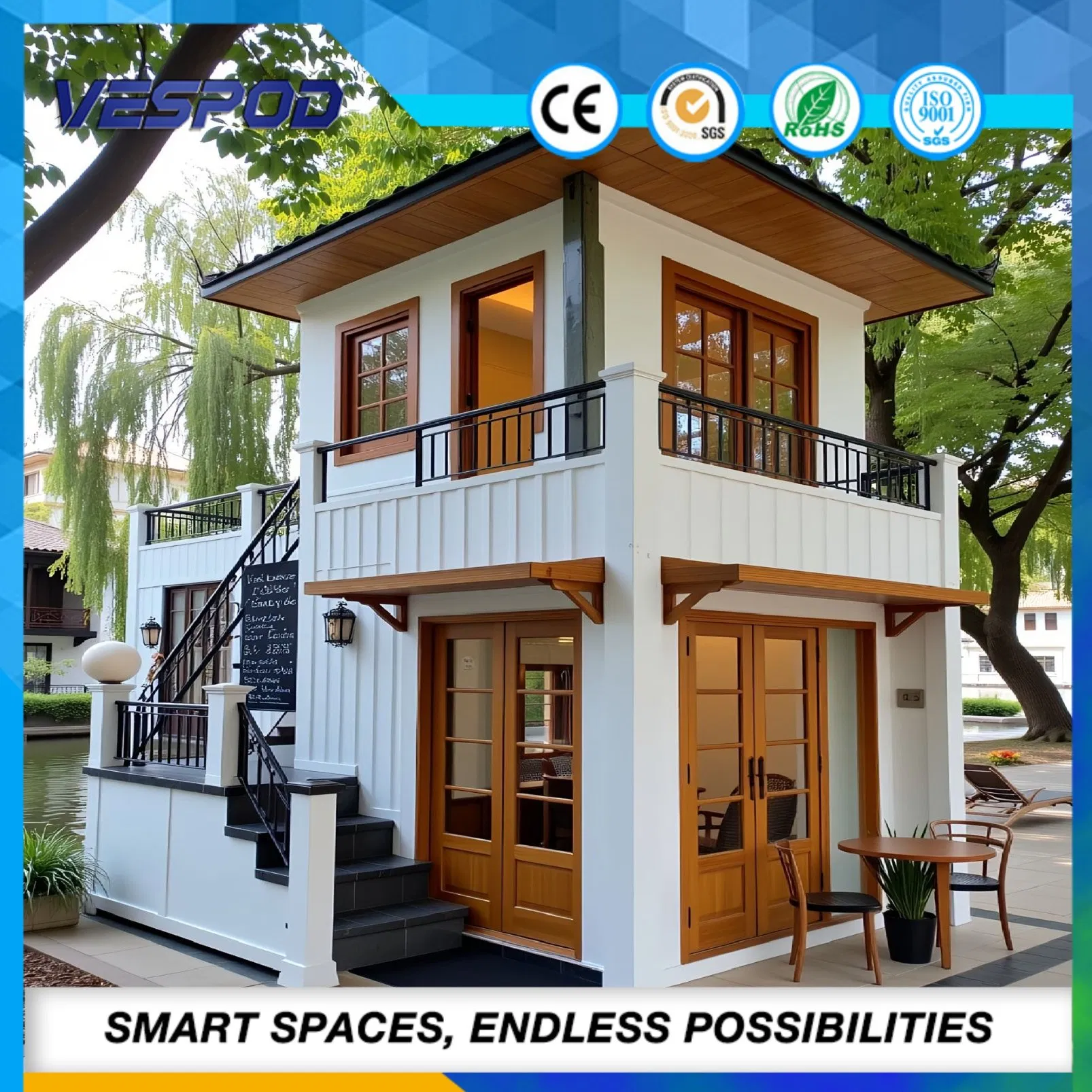 Modern Prefab House Prefabricated Modular Shop for Commercial Use and Retail Projects