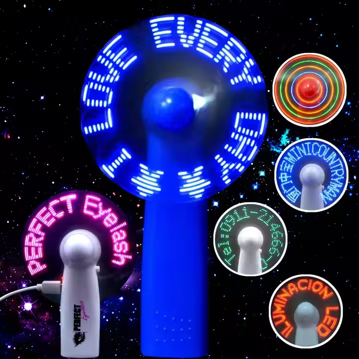 Custom Handheld LED Light Fan - DIY Programmable Message Fan for Promotional Gifts and Events
