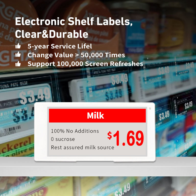 2.9-Inch Ultra-Compact BLE E-Ink NFC ESL Tag - Electronic Price Label for Grocery Stores