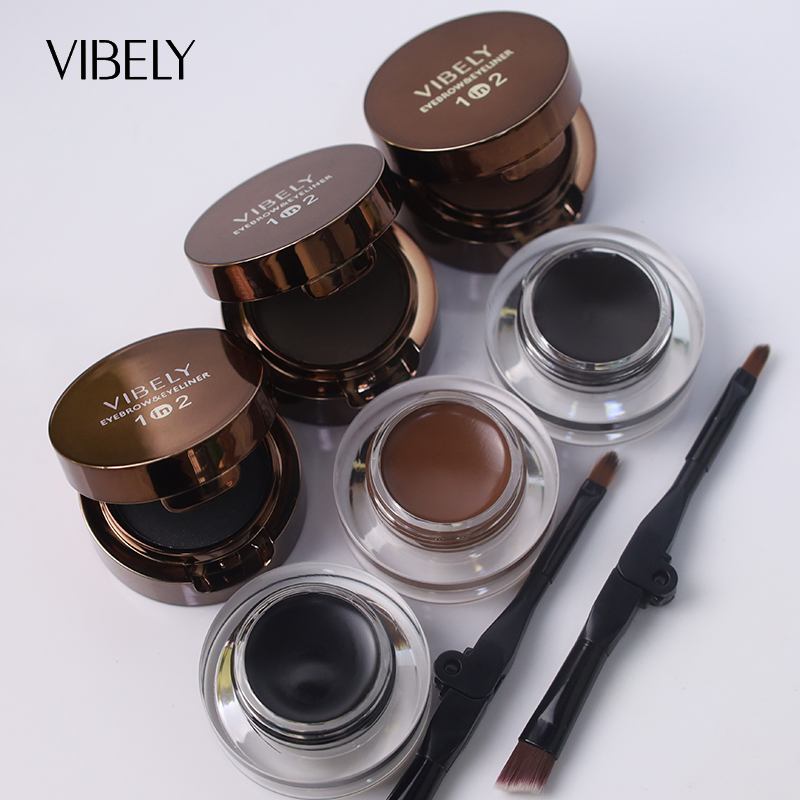 High Pigment Lasting Tinted 3D Eye Brow Enhancers 2-in-1 Eyebrow Powder Eyeliner