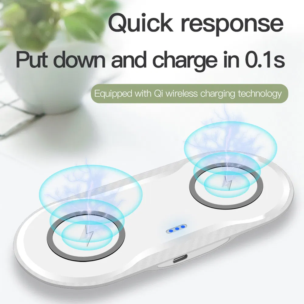 2 in 1 Double 10W Dual Seat Qi Wireless Charger