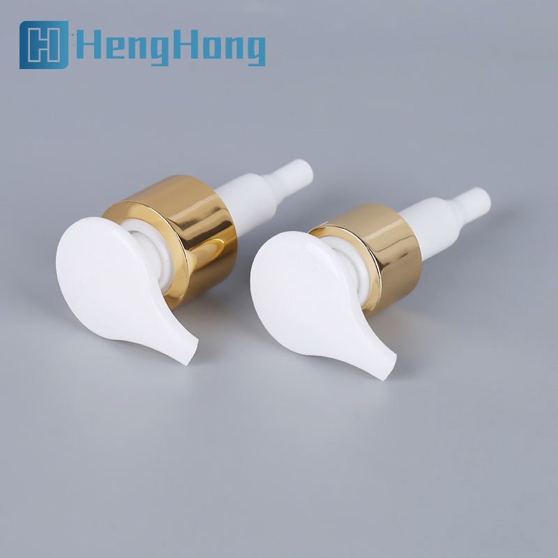 Wholesale Left Right Lock Gold Metal Aluminum Collar Dispensing Lotion Cream Pump