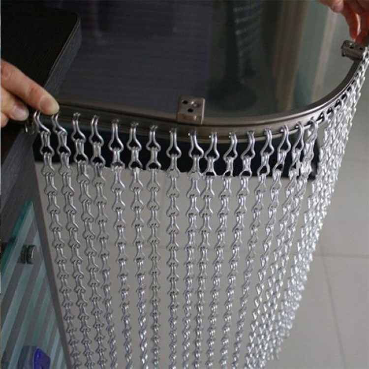 Decorative Aluminum Double Hook Chain Link Fly Screen Curtain for Interior Decoration
