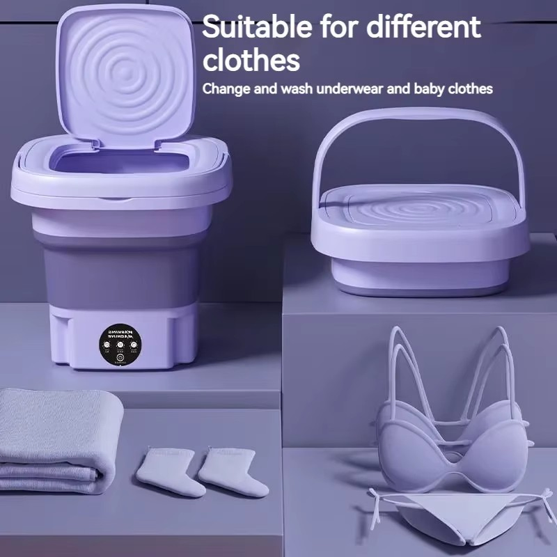 Travel Portable Mini Folding Wash Machine Automatic Small Household Underwear Washer and Dryer Laundry Machine