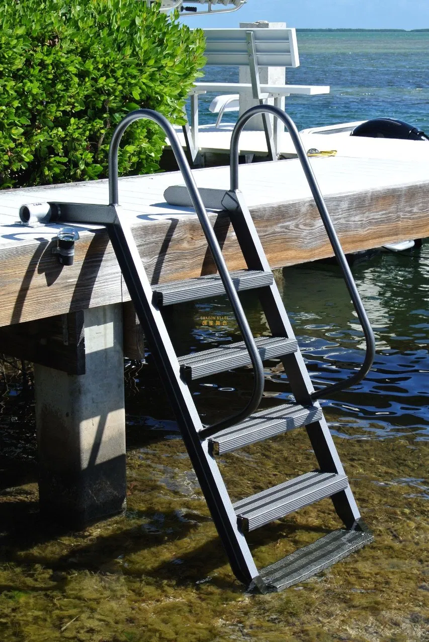 Yacht Accessories Telescopic Pontoon Boat Ladder 4 Steps Stainless Steel Boat Ladder Marine Boat Ladders