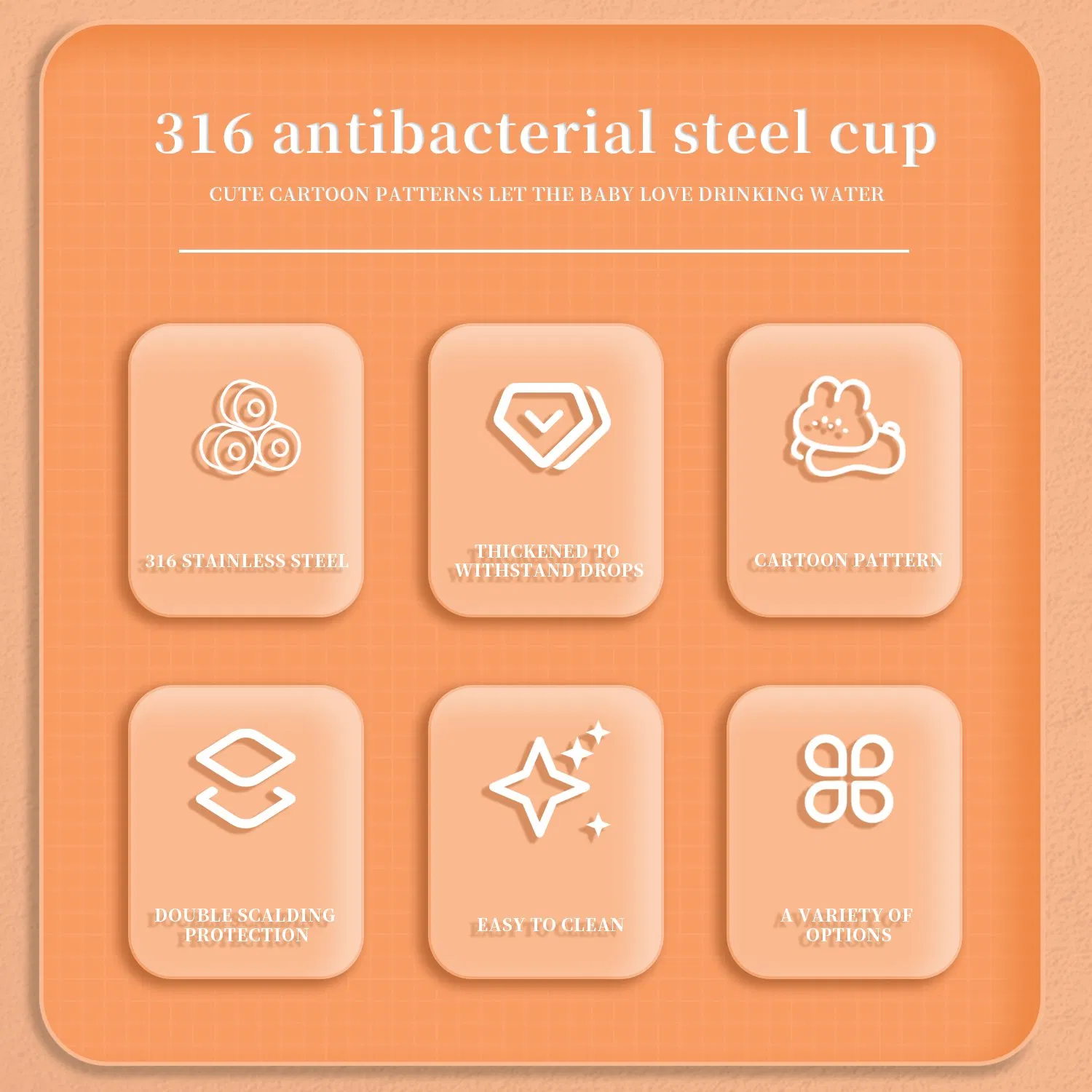 Double Handle Kids Cup Cover Easy Drinking Cup