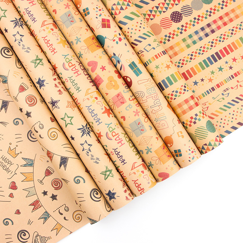 Diansi Custom Printed Logo Gift Packaging Paper Wrapping Gift Paper for Bouquet Wrapping