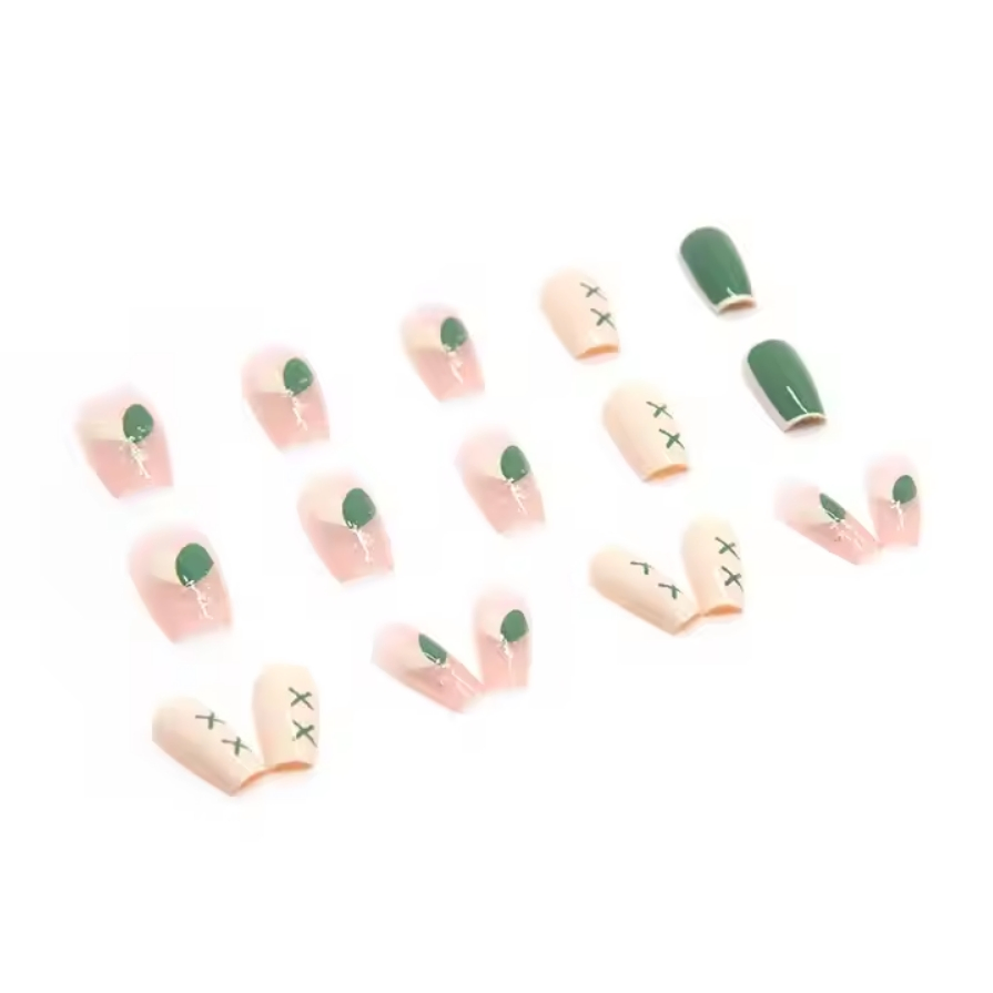 New Style Celebrity Wear Nail Finish Summer Fresh Mint Rose Nail Patch Nail Sticker